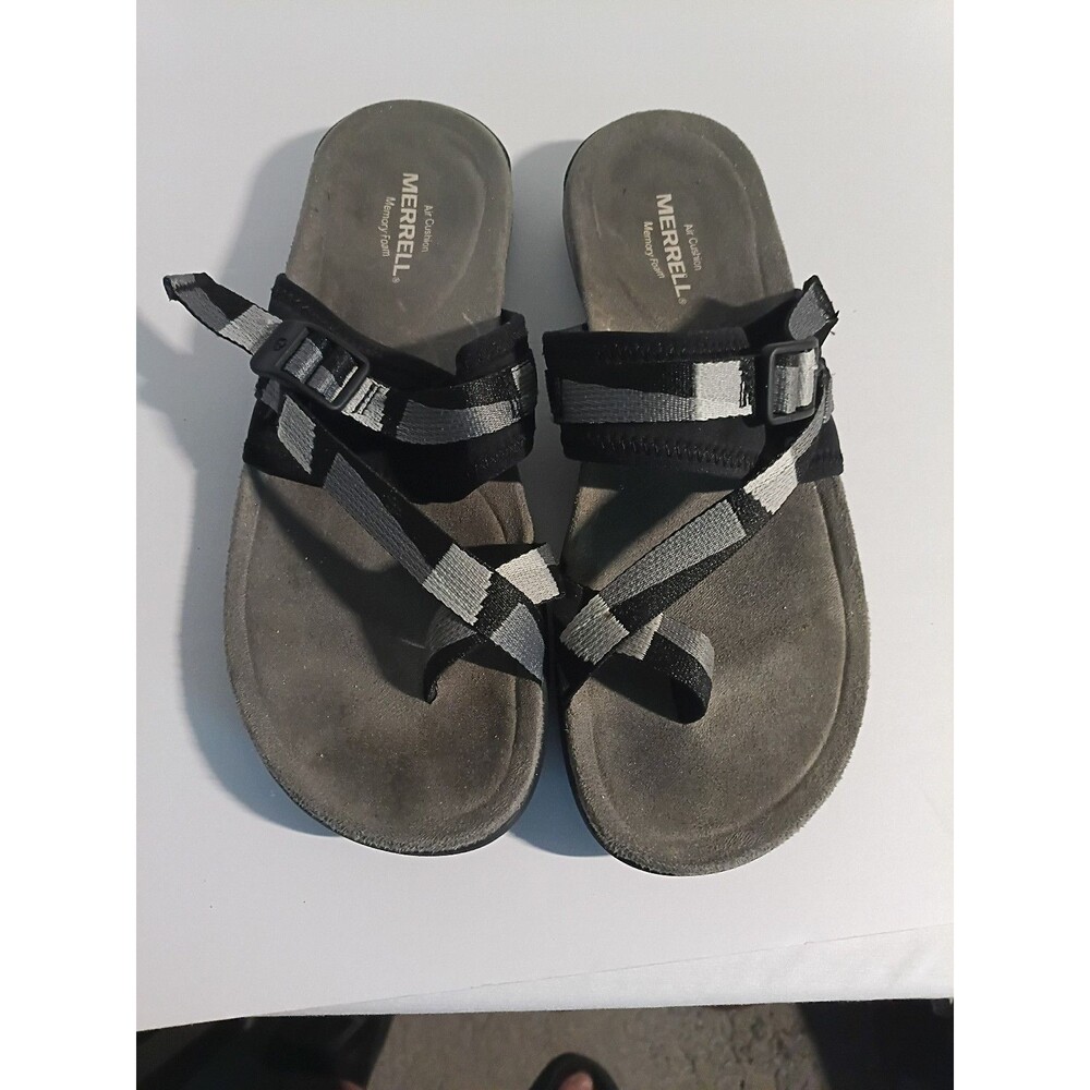 Merrell Women's Size 8 District 3 Wrap Web Sandals Black Gray Comfort Shoes